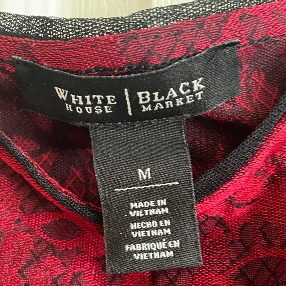 White House Black Market Red and Black Lace Camisole - Picture 2 of 3